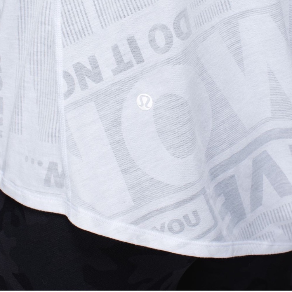 Lululemon Next To Nothing Tank Exploded Manifesto Pop Block Burnout White - Picture 7 of 11